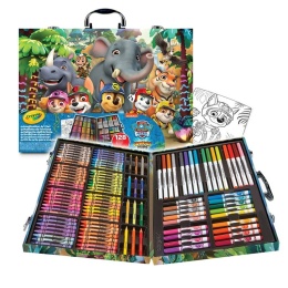 Crayola Zestaw artystyczny w walizce (kolorowanki dla dzieci, kredki świecowe, kredki ołówkowe, flamastry) 128 el. Psi Patrol 5+