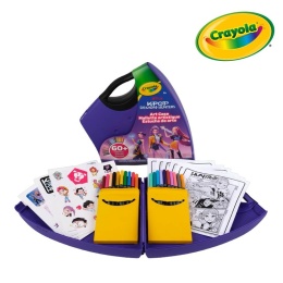 Crayola Zestaw artystyczny (kolorowanki dla dzieci, naklejki, plakaty, flamastry) 60+ el. KPop Demon Hunters 8+