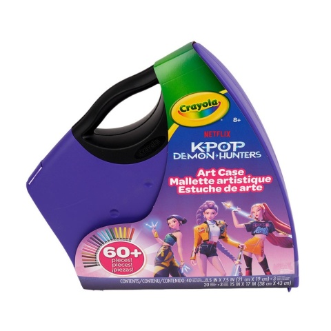 Crayola Zestaw artystyczny (kolorowanki dla dzieci, naklejki, plakaty, flamastry) 60+ el. KPop Demon Hunters 8+
