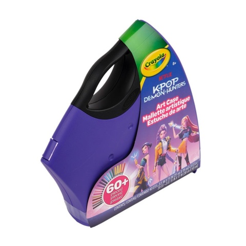 Crayola Zestaw artystyczny (kolorowanki dla dzieci, naklejki, plakaty, flamastry) 60+ el. KPop Demon Hunters 8+
