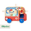 LILLIPUTIENS Drewniana tablica manipulacyjna Wóz strażacki Lew Jack 9 m+