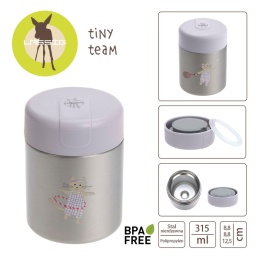 Lassig Pojemnik - termos obiadowy 315 ml Tiny Team Kotek
