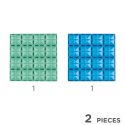 Cleverclixx - Klocki magnetyczne Big Plates Blue Green - 2 el.