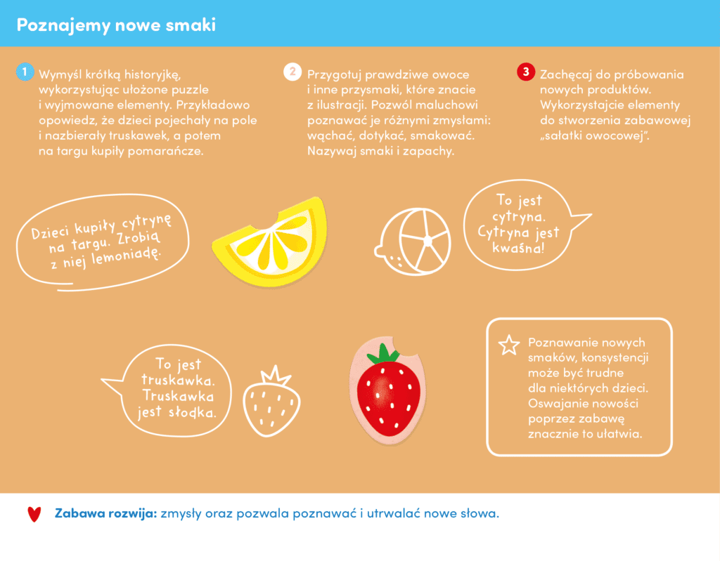 nowe smaki dziecka - edukacyjna zabawa z puzzlami